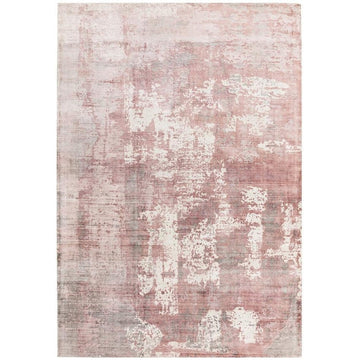 Gatsby Modern Abstract Distressed Metallic Shimmer Hand-Woven Textured Printed Viscose Flatweave Blush/Grey/Cream Rug-Asiatic Carpets-Rug Love - The Most Loved Rug Store